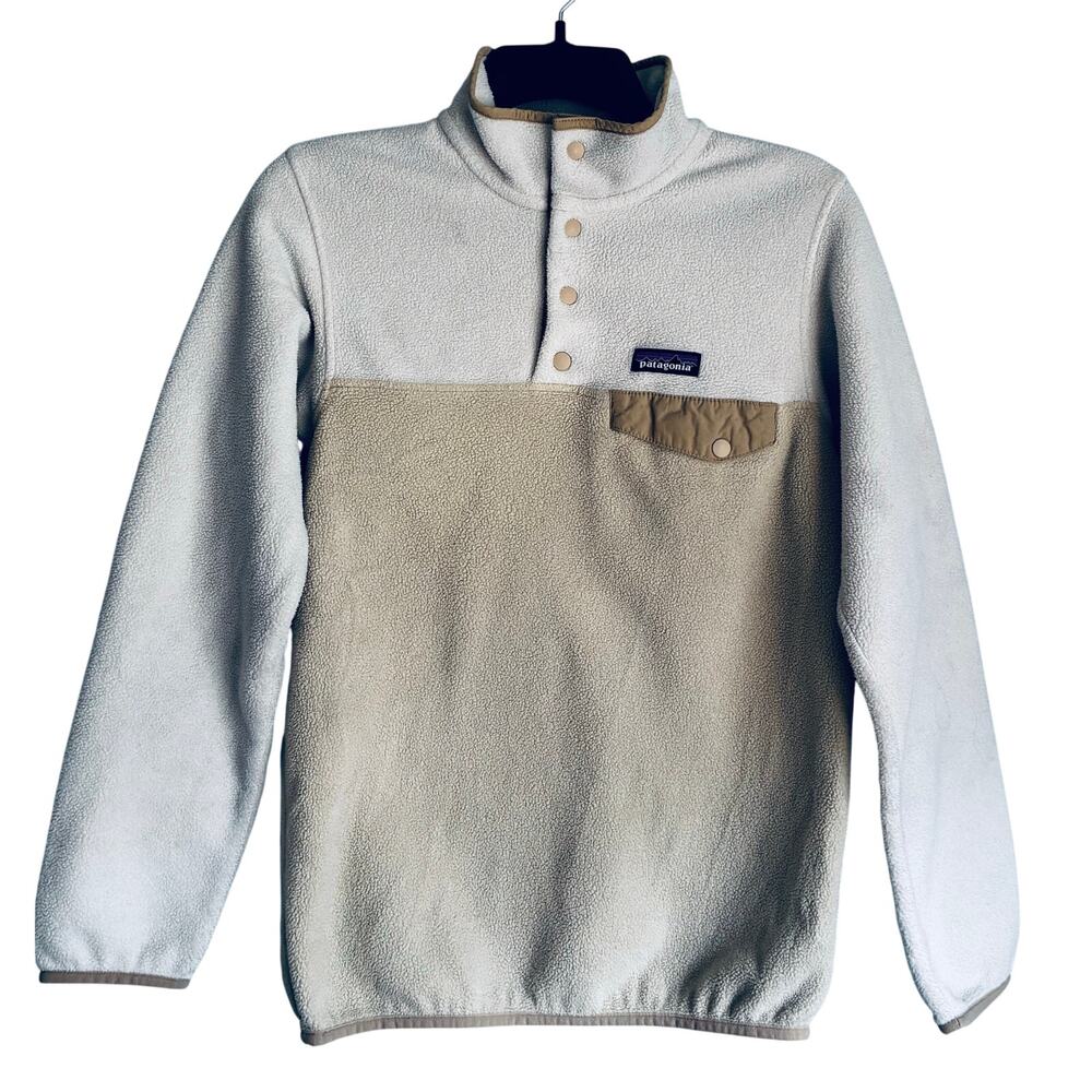 Patagonia Lightweight Synchilla Snap-T Pullover Woman's XS Cream Tan Fleece